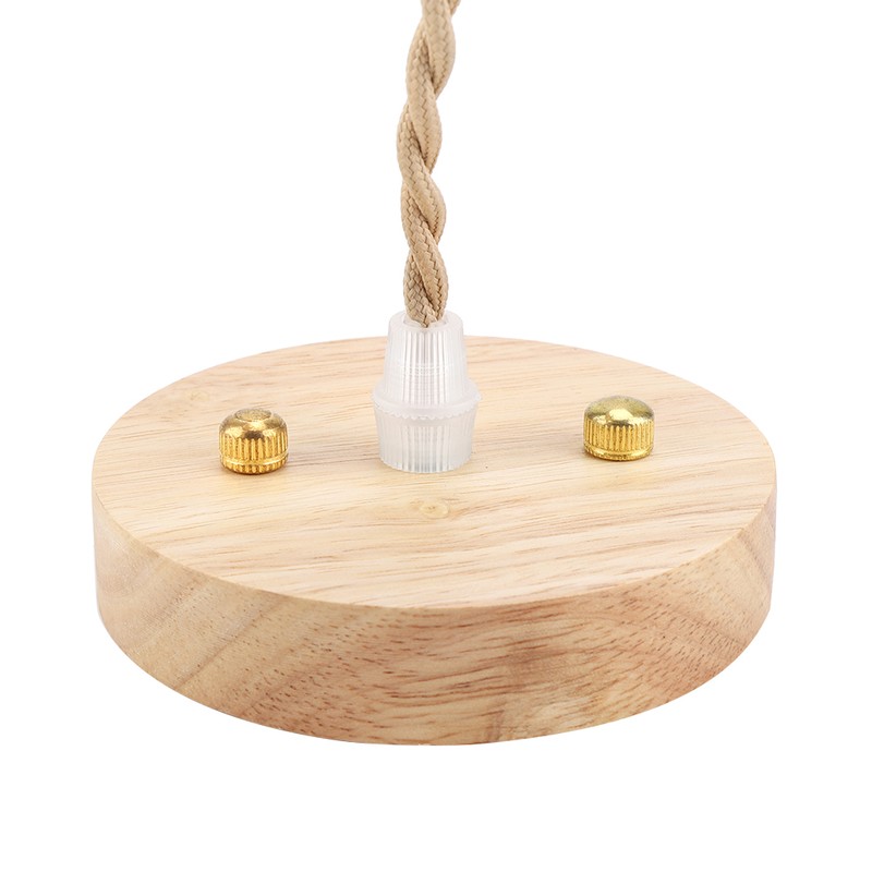 E27 Vintage Country Style Black Simple Wood Pendant Ceiling Lamp