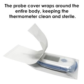 Disposable Digital Thermometer Probe Covers for Accurate and Hygienic Rectal Thermometer Measurements, Wrap Around The Thermometer's Entire Body Pack of 100