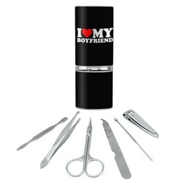 GRAPHICS & MORE I Heart My Boyfriend Stainless Steel Manicure Pedicure Grooming Beauty Care Travel Kit