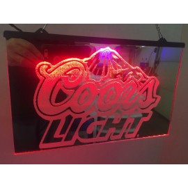 Coors Light Led Neon Sign Mirrored Game Room ,  Bar , garage Man Cave