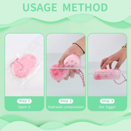 3 Pieces Exfoliating Bath Sponges for Shower, Sponge Loofah Soft Bath and Shower Sponge in Vivid Colors Bathroom Accessories