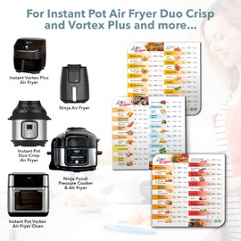 Air Fryer Magnetic Cheat Sheet Set, Air Fryer Accessories Cooking Times Chart. Instant Pot Duo Crisp Air Fryer Oven Frying Quick Reference Guide Cookbook Magnets (White)