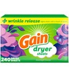 Gain Dryer Sheets Laundry Fabric Softener, Moonlight Breeze, 240 Count
