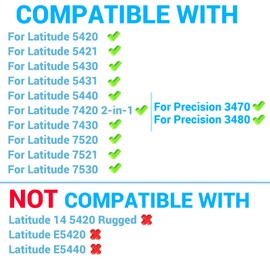 Teclado para computadora portátil, español Latino, Teclado retroiluminado, Compatible con DELL Latitude 5420(no E5420) 5421 5430 5431 5440(no E5440) ; 7420 2-in-1, 7430 7520 7530|Precision 3470,3480