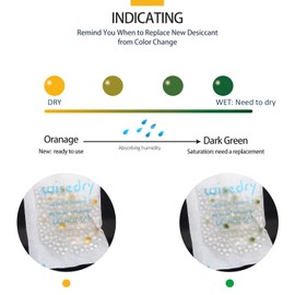 Wisedry 10g x 30 Packungen Silica Gel Sachets Beutel mit Orangenperlen Feuchtigkeitsanzeige Trockenmittel Packs Feuchtigkeitsabsorber zur Entfernung von Lufttrockner Feuchtigkeit