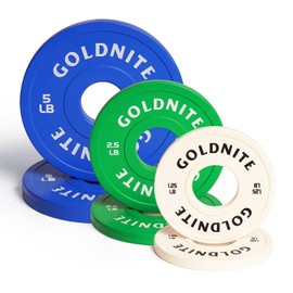 GOLDNITE Change Plates 1.25LB 2.5LB 5LB Set Rubber Coated Fractional Weight Plates Olympic Bumper Plates - Barbell Weights for Strength Training, Crossfit, Home Gym Workouts Powerlifting