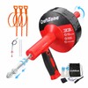 Drain Auger 33 Ft with Easy Cable Rewind System, Plumbing