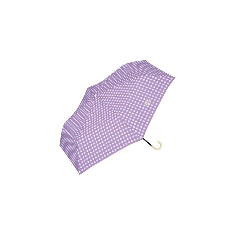 Wpc. Folding Umbrella, Bicolor Gingham, Mini, Purple, Rain Umbrella, 50