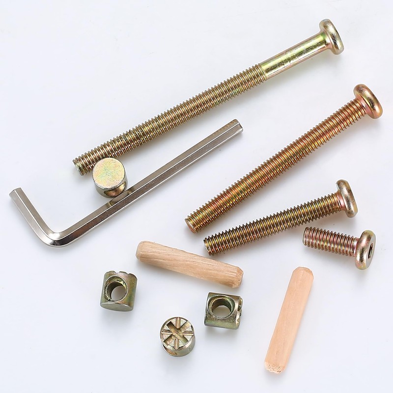 XhjzgcTech 16-Set Crib Screws Replacement Kit,Bolts & Barrel Nuts &