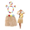 Set Falda Pulseras Collar Diadema Hawaiano Disfraz Fiesta