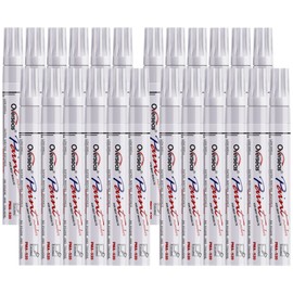 Overseas Paint Pens Paint Markers Bulk - 24 Pack White Permanent Oil Based Markers Set, Quick Dry, Waterproof, Medium Tip Marker Pens for Metal, Rock, Ceramic, Wood, Plastic, Canvas, Glass, Rubber