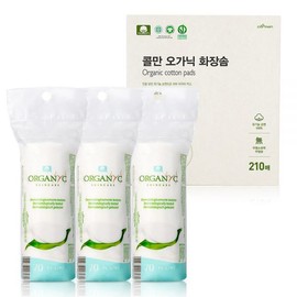 brand Coleman Organic Cotton Pads 3 Pack 210p / 콜만 오가닉 화장솜 3개입 210p