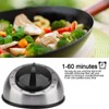 Kitchen Timer, Stainless Steel Kitchen Timer, Mechanical Wind-Up Timer, 60