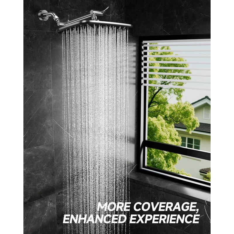 Veken 11.8" Rain Shower Head, Rectangular Rainfall Showerhead with 11"