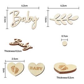 70 Pcs Baby Shower Decorations,Wooden Baby Shower Confetti Table Decoration