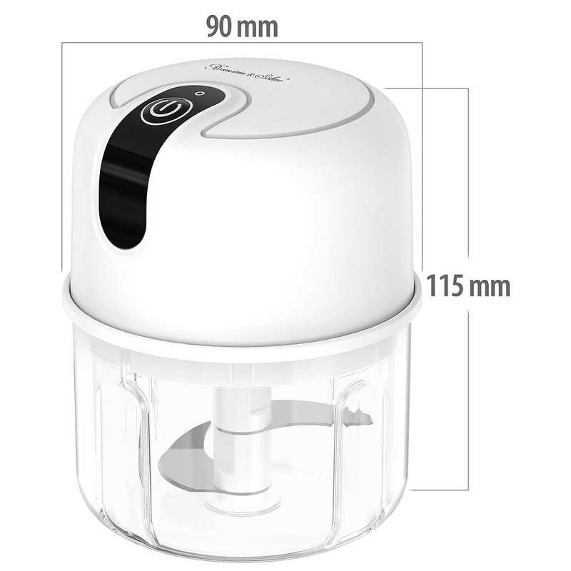 Rosenstein & Söhne Mini Mixer USB: Compact Cordless Chopper &