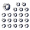 Quacc 20pcs M6 Nyloc Steel Nuts, Nylon Locknuts for Fastener,