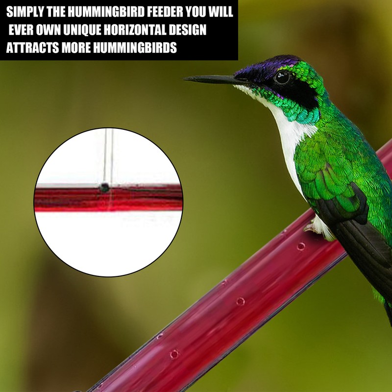 Long Pipe Bird Feeder Red Transparent Outdoor Bird Feeder Tube