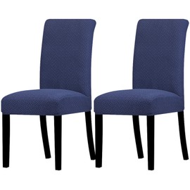 Dining Chair Covers Set of 2 - Dining Chair Slipcovers Dining Room Chair Covers Dining Chair Protectors Covers Chair Back Covers Kitchen Chair Covers for Dining Room Hotel Ceremony Banquet （Navy）