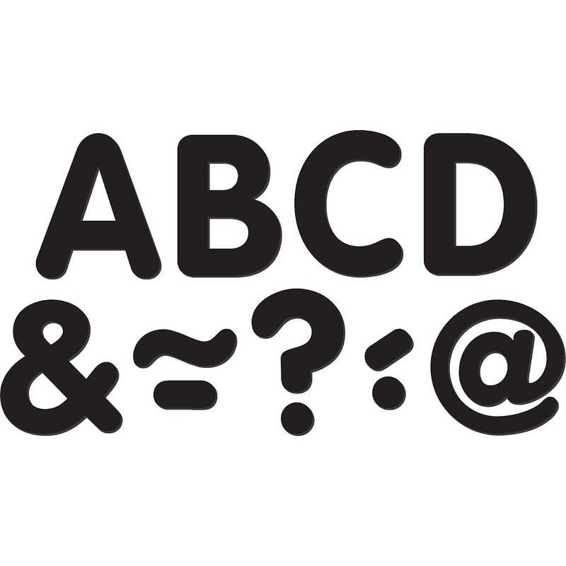 Teacher Created Resources 2-inch Black Classic Magnetic Letters, 87 Pack