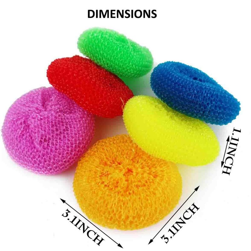 Zale Yardley Scourer Pack of 6, Plastic Scrubbing Scouring, Scrub