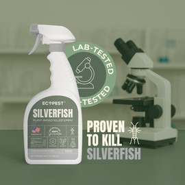 Silverfish Spray, Natural Silverfish Killer for Indoor and Outdoor | Plant-Based Home Pest Control Spray and Repellent | Made with Essential Oils, Safe for Use Around Children and Pets, 22 oz.