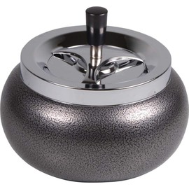 Necuma XXL Rotary Ashtray Jumbo Round Bulbous Chrome Stone Varnish