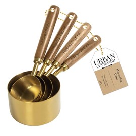Urban Cupboard Measuring Cups, Gold, Standard Measurements, Set of 4