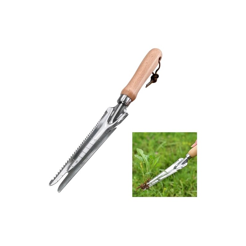 Garden Weeding Tools Multifunctional Manual Weeder Wooden Handle Weed Remover