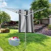 JS HANGER Collapsible 4-arm Rotary Outdoor Umbrella Drying Rack Metal