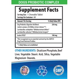 dog probiotic bites - DOG PREMIUM PROBIOTICS - SAVORY BEEF FLAVOR - STOPS DIARRHEA BAD GAS BAD BREATH - GUT HEALTH - dog treats for bad breath large dogs - 2 Bottles (120 Treats)