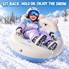 34.3 Inch Inflatable Snow Tube with Backrest and Handles, Thickened