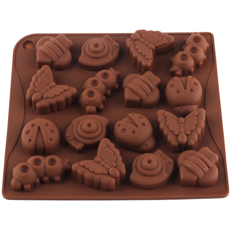 AIBOYA 16 Cavity Insect Silicone Candy Molds Butterfly Snail Bee