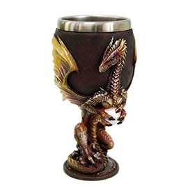 Red/Golden Winged Dragon Collectible Figurine Goblet