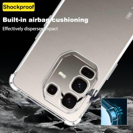 USTIYA Case for Infinix Note 50 Pro+ Pro Plus 5G Clear TPU Four Corners Military-Grade Protection Cover Transparent Soft funda