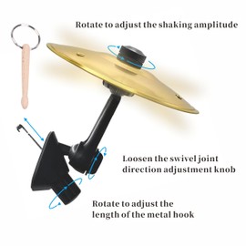 Car Cymbal - Car Drum Cymbal for Air Vent, Mini Car Drum Cymbal, Cymbal for Car Dashboard, Cute Car Interior Decoration Accessories，Gold