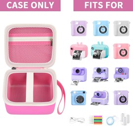 Kids Instant Print Camera Case Compatible with ESOXOFFORE for Dylanto for DUDUDRAGON for GKTZ for ETIKEZ for Dafotil for Careenoah for Aasonida Digital Video Prints Paper Bag (Box Only) Light Pink