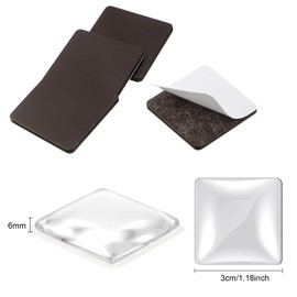 72 Pieces Craft Magnets Glass Ceramic Ferrite Magnet with Adhesive Backing and Transparent Clear Glass Cabochons for DIY Craft Fridge Refrigerator Pendants