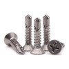 #10 x 3/4" Phillips Flat Head Sheet Metal Screws, Stainless