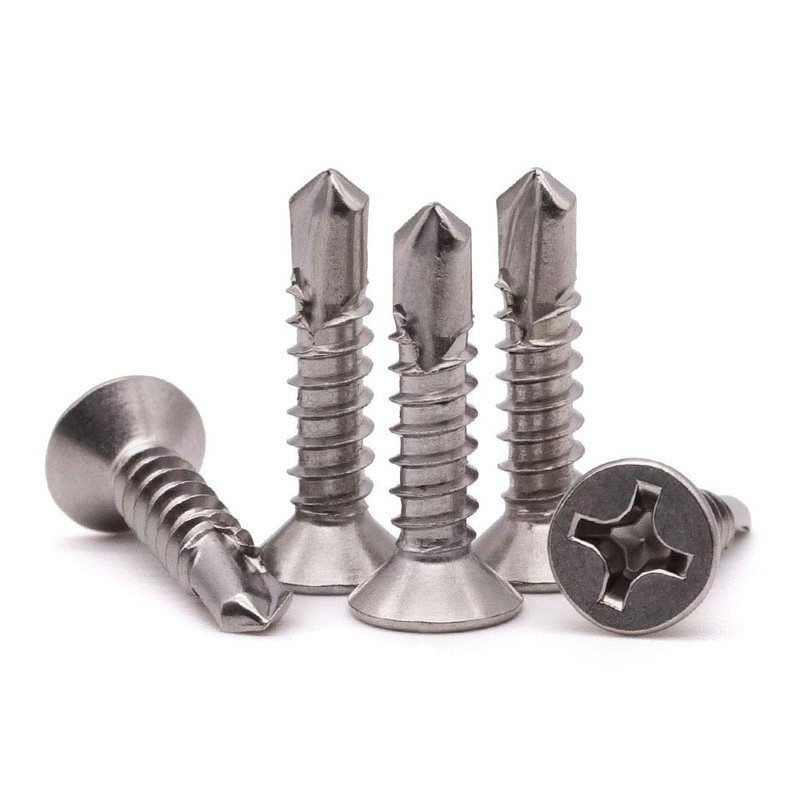 #10 x 3/4" Phillips Flat Head Sheet Metal Screws, Stainless