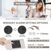 Kogonee Wooden Digital Alarm Clock, 0-100% Dimmer, 2 Alarm Settings,