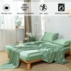 Revdomfly 4 Pcs King Size Luxury Silky Soft Satin Sheet