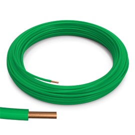 THE CIMPLE CO 50 FT - 10 AWG Solid Copper Wire - 10 Gauge Industrial THHN/THWN - 50 FT Insulated Grounding Wire - Green, 50 Feet (15 Meters)