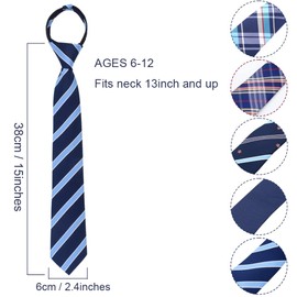 5 Pcs Zipper Ties for Boys, Adjustable Zipper Skinny necktie Clip on Slim Ties for boys (Set1)