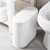 Sooyee 10 Liter Rectangular Plastic Trash Can Wastebasket with Press