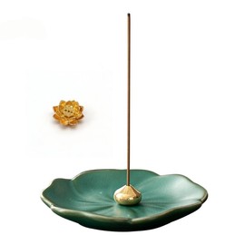 3.54” Cute Ceramic Incense Holder, Portable Ceramic Incense Stick Holder, Incense Burner with Ash Catcher, Handcrafted Incense Holder for Meditation, Yoga, Camping and Travel