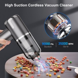 helloleiboo Mini Vacuum Cleaner 9000PA Handheld Vacuum Cordless 3 in 1 Portable Car Vacuum Rechargeable Handheld Car Vacuum Cleaner Dust Collector Blower Hand Pump for Car Home Office Pet（Gray）