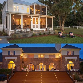 Lixada Deck luces, 10 unidades empotrable LED Deck Kit de luz, 12 V seguro alto brillo IP67 en el piso exterior interior paisaje iluminación lámparas para escalera Patio jardín patio piso camino piscina, 10pcs Warm White With Power Adaptor