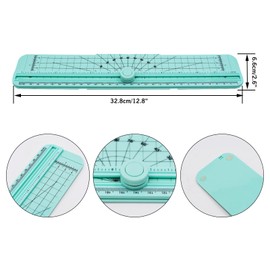 2PCS Paper Cutter Slider, 12 Inch Portable Paper Trimmer, Straight Cutting Guillotine, Cardboard Cutter for Paper Photo Vinyl Label Coupon Craft Paper(Green)