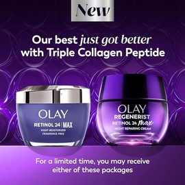 Olay Regenerist Retinol 24 Max Moisturizer, Retinol 24 Max Night Face Cream, 1.7 Oz + Whip Face Moisturizer Travel/Trial Size Gift Set